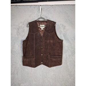 Cripple Creek Men's Suede Waist Length Vest SZ XL Brown Preowned EUC